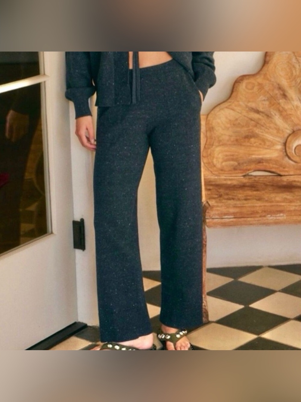 Free People Beach Solar Knit Wide-Leg Sweatpants